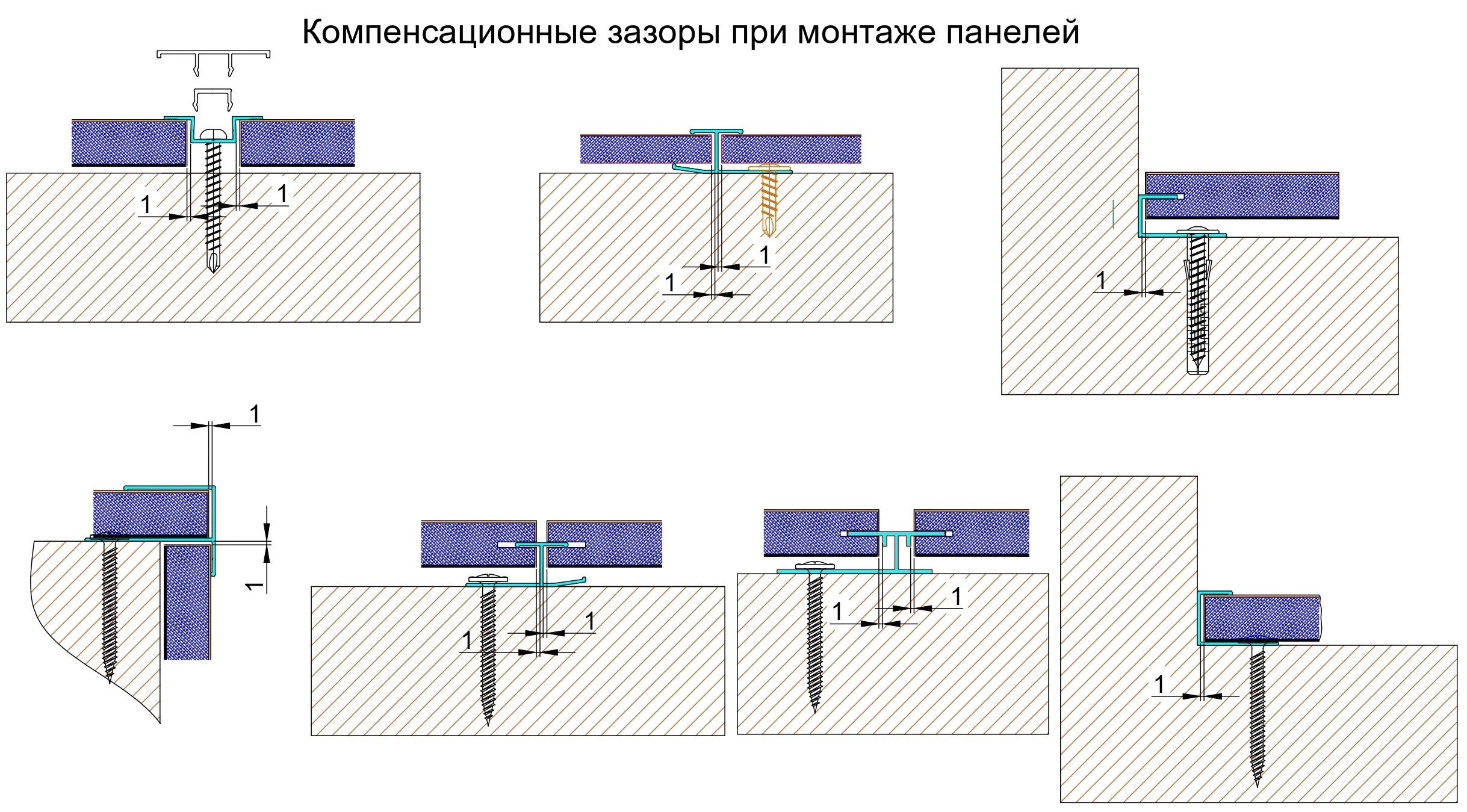 Схема крепления панелей на поддоне